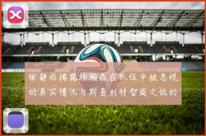 徐静雨揭露杨瀚森在队伍中被忽视的真实情况与斯普利特智商之低的尴尬真相